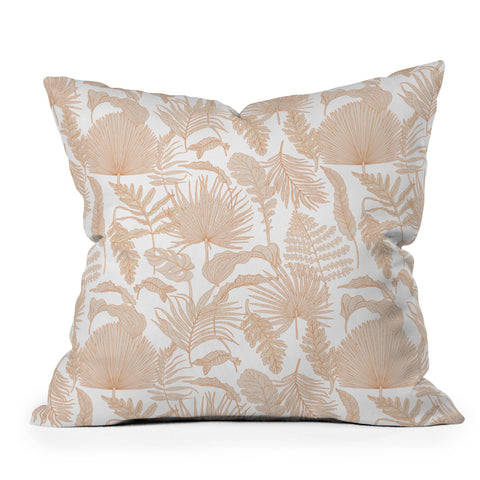 Iveta Abolina Palm Leaves Cream White Throw Pillow