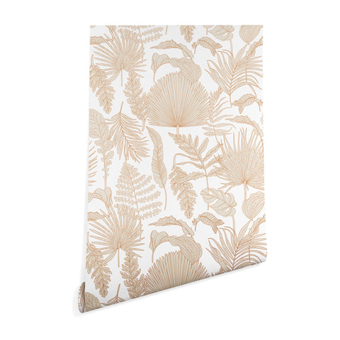 Iveta Abolina Palm Leaves Cream White Wallpaper