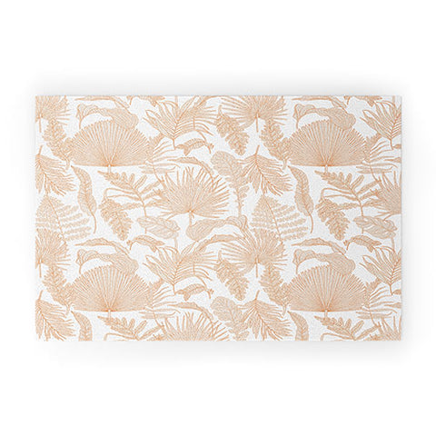 Iveta Abolina Palm Leaves Cream White Welcome Mat