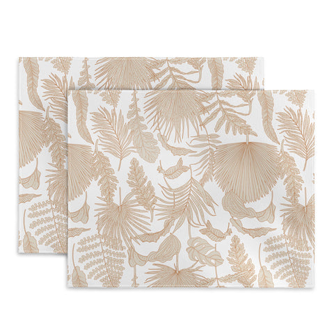 Iveta Abolina Palm Leaves Cream White Placemat