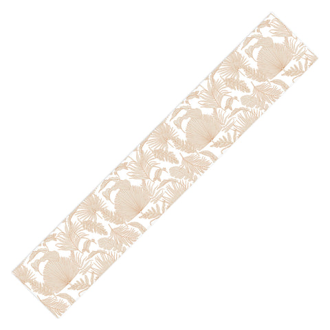 Iveta Abolina Palm Leaves Cream White Table Runner