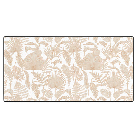 Iveta Abolina Palm Leaves Cream White Desk Mat