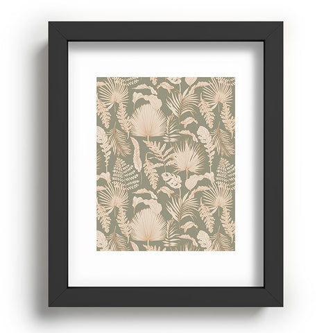 Iveta Abolina Palm Leaves Sage Recessed Framing Rectangle