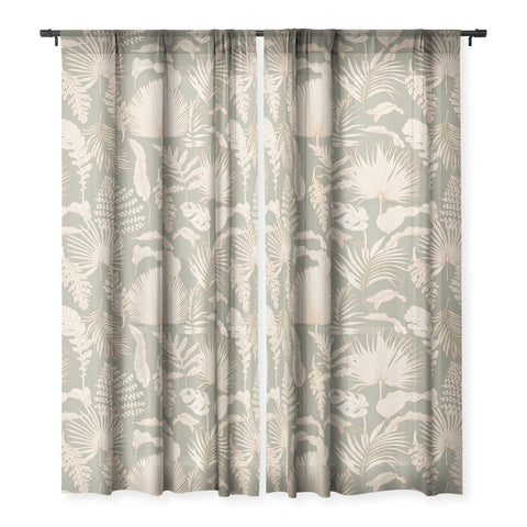 Iveta Abolina Palm Leaves Sage Sheer Non Repeat