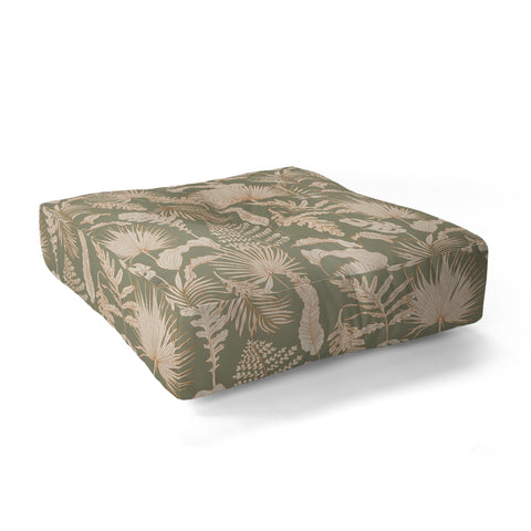 Iveta Abolina Palm Leaves Sage Floor Pillow Square