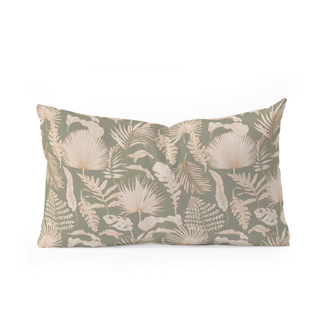 Iveta Abolina Palm Leaves Sage Oblong Throw Pillow