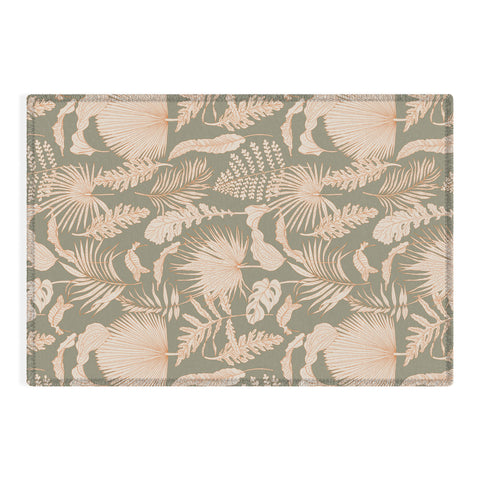 Iveta Abolina Palm Leaves Sage Outdoor Rug