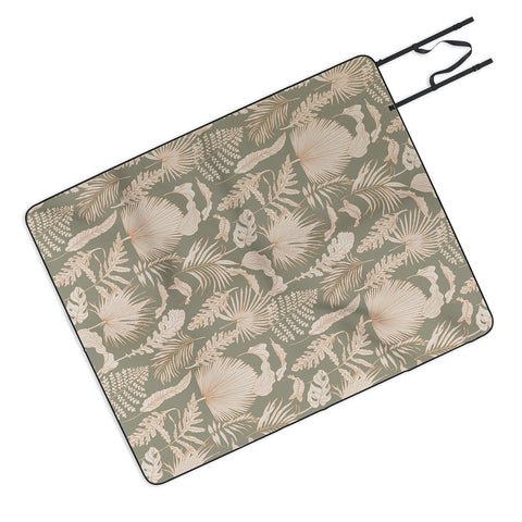 Iveta Abolina Palm Leaves Sage Picnic Blanket