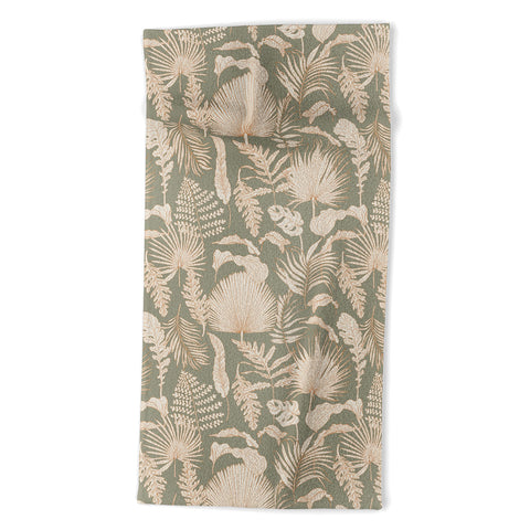 Iveta Abolina Palm Leaves Sage Beach Towel
