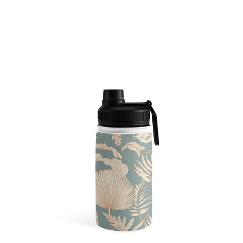 Iveta Abolina Palm Leaves Teal Water Bottle