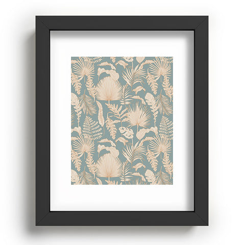 Iveta Abolina Palm Leaves Teal Recessed Framing Rectangle