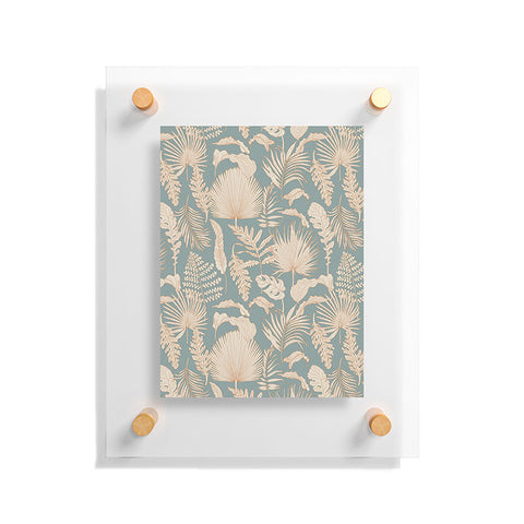 Iveta Abolina Palm Leaves Teal Floating Acrylic Print