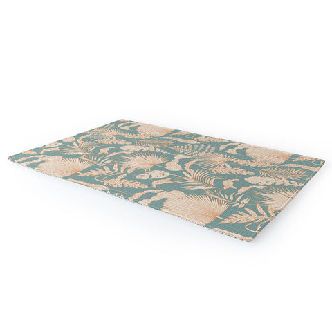 Iveta Abolina Palm Leaves Teal Area Rug