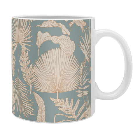 Iveta Abolina Palm Leaves Teal Coffee Mug