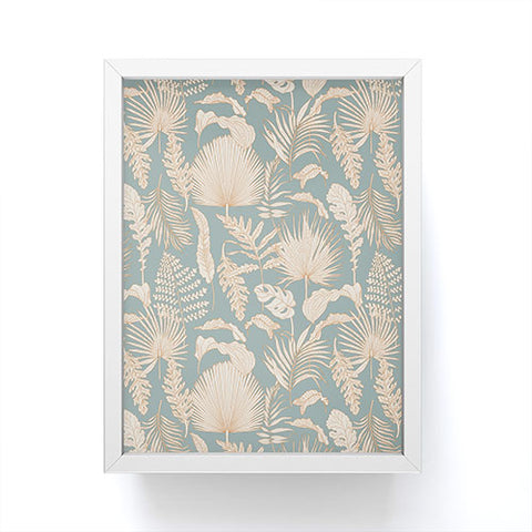 Iveta Abolina Palm Leaves Teal Framed Mini Art Print