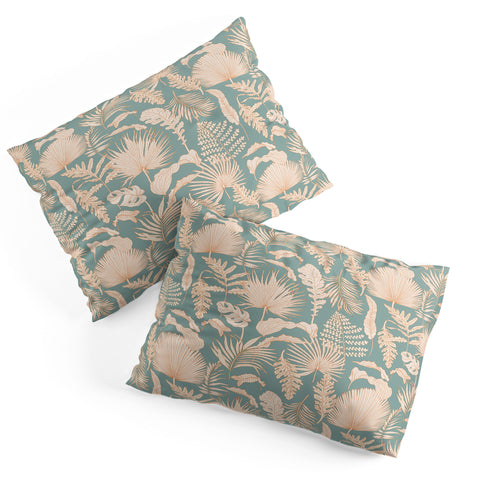 Iveta Abolina Palm Leaves Teal Pillow Shams