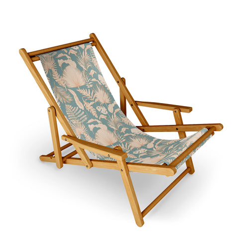 Iveta Abolina Palm Leaves Teal Sling Chair