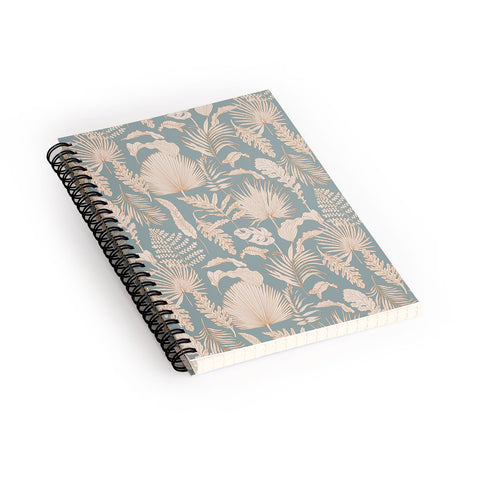 Iveta Abolina Palm Leaves Teal Spiral Notebook