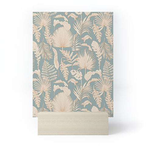 Iveta Abolina Palm Leaves Teal Mini Art Print