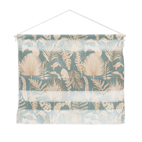 Iveta Abolina Palm Leaves Teal Wall Hanging Landscape