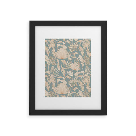 Iveta Abolina Palm Leaves Teal Framed Art Print