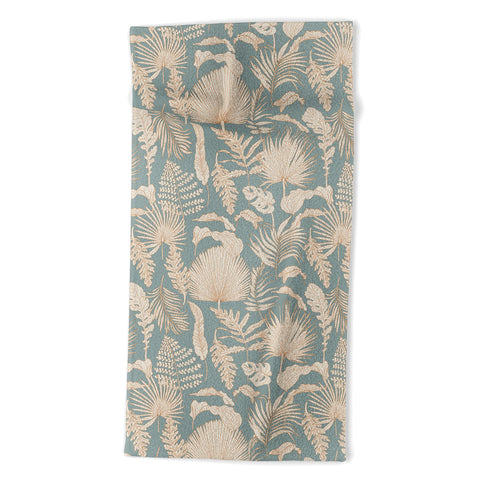 Iveta Abolina Palm Leaves Teal Beach Towel