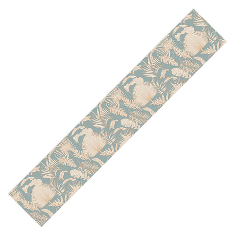 Iveta Abolina Palm Leaves Teal Table Runner