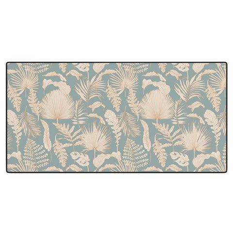 Iveta Abolina Palm Leaves Teal Desk Mat