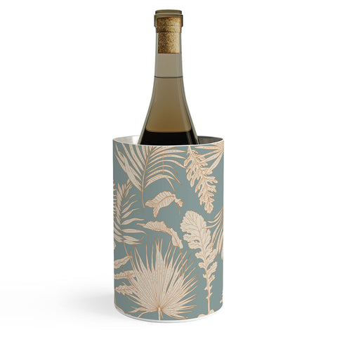 Iveta Abolina Palm Leaves Teal Wine Chiller