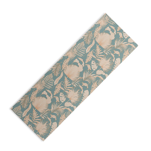 Iveta Abolina Palm Leaves Teal Yoga Mat