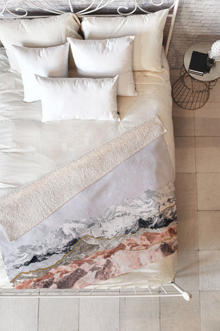 Iveta Abolina Pastel Mountains I Fleece Throw Blanket