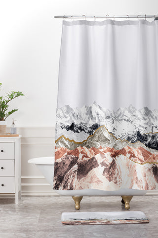 Iveta Abolina Pastel Mountains I Shower Curtain And Mat