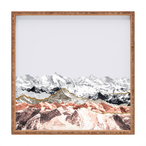 Iveta Abolina Pastel Mountains I Square Tray