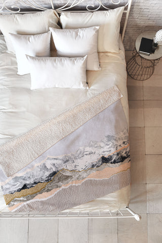 Iveta Abolina Pastel Mountains II Fleece Throw Blanket