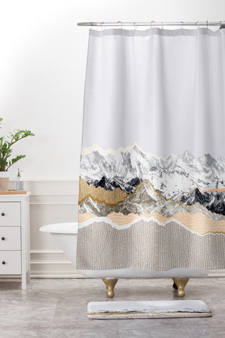 Iveta Abolina Pastel Mountains II Shower Curtain And Mat