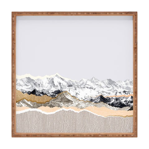 Iveta Abolina Pastel Mountains II Square Tray