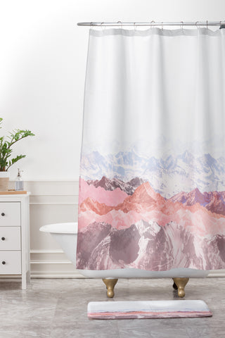 Iveta Abolina Pastel Mountains III Shower Curtain And Mat