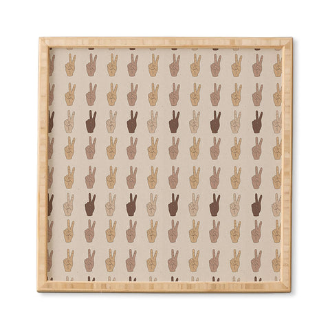 Iveta Abolina Peace Hands Tan Framed Wall Art