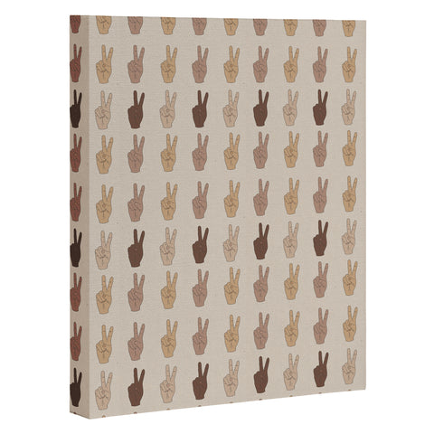 Iveta Abolina Peace Hands Tan Art Canvas
