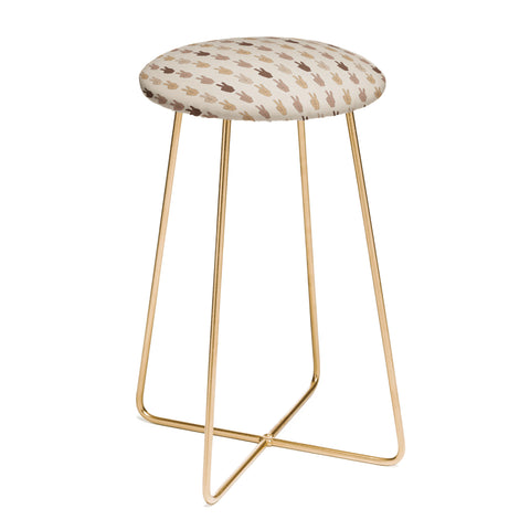 Iveta Abolina Peace Hands Tan Counter Stool