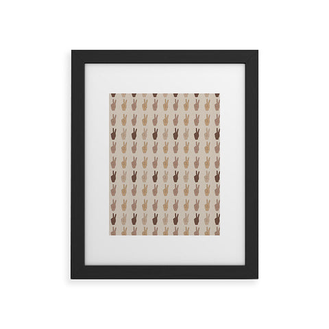 Iveta Abolina Peace Hands Tan Framed Art Print