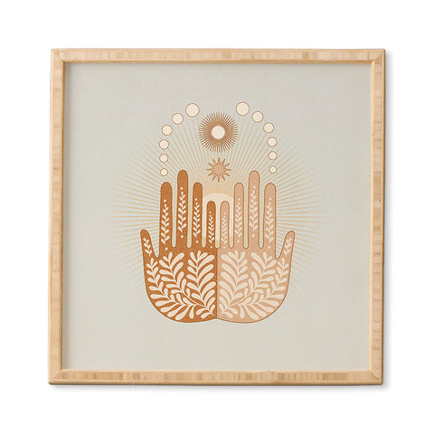 Iveta Abolina Peace Sun Hands Framed Wall Art