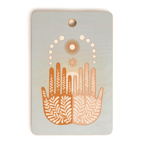Iveta Abolina Peace Sun Hands Cutting Board Rectangle