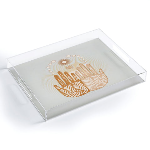 Iveta Abolina Peace Sun Hands Acrylic Tray