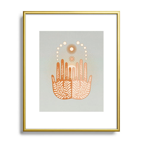 Iveta Abolina Peace Sun Hands Metal Framed Art Print