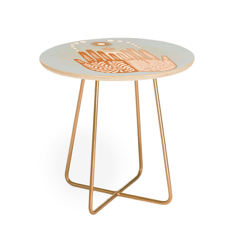 Iveta Abolina Peace Sun Hands Round Side Table