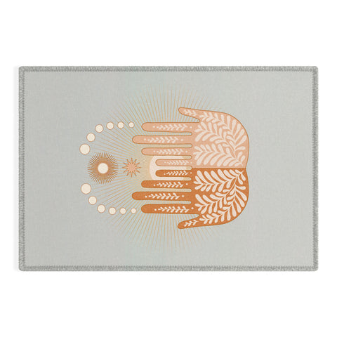 Iveta Abolina Peace Sun Hands Outdoor Rug