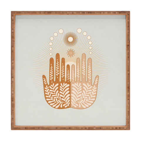 Iveta Abolina Peace Sun Hands Square Tray