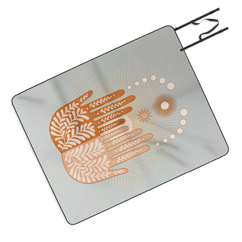 Iveta Abolina Peace Sun Hands Picnic Blanket