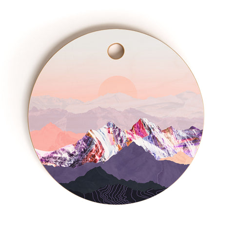 Iveta Abolina Peach Sunset Cutting Board Round